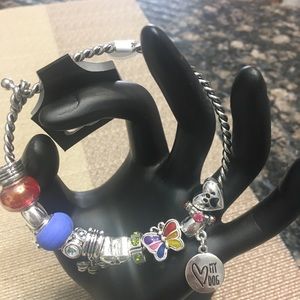 I Love my dog bangle charm bracelet